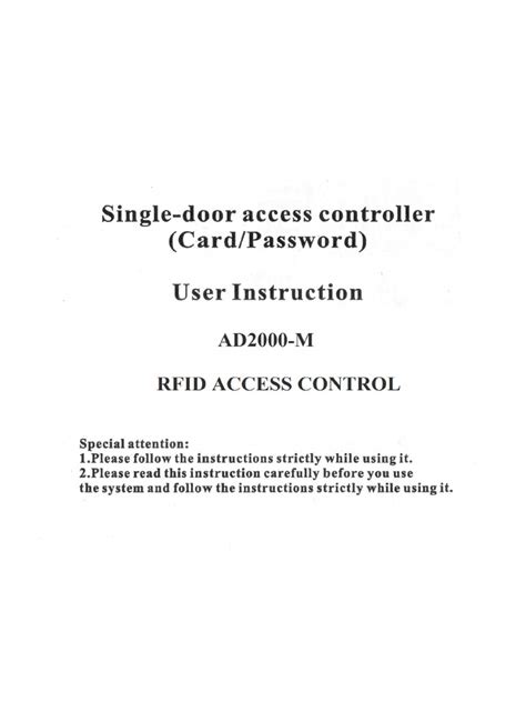 rfid access control ad2000 manual